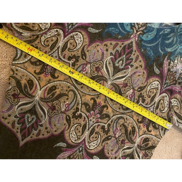 Talbots Womens Audrey Sweater Paisley Cashmere Blend 3/4 Sleeve Size MP - Picture 9 of 11